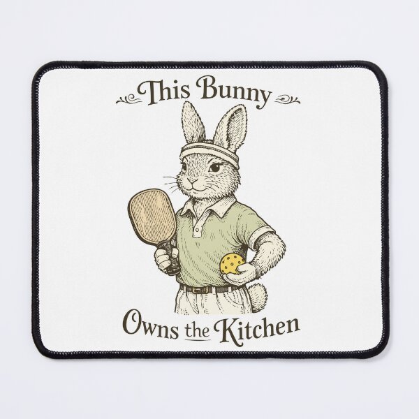 Item preview, This Bunny Owns the Kitchen – Funny Vintage Pickleball Art designed and sold by FamaPod.