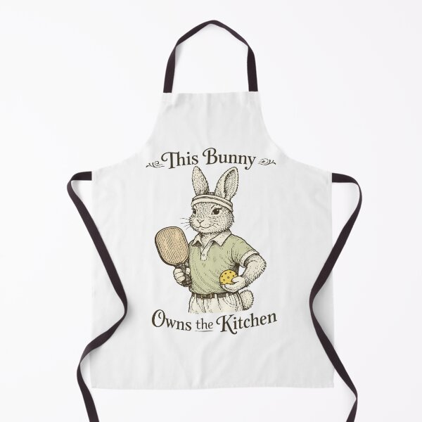 Item preview, This Bunny Owns the Kitchen – Funny Vintage Pickleball Art designed and sold by FamaPod.