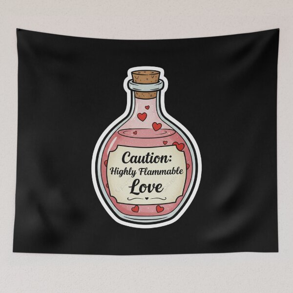 Item preview, Vintage Love Potion Sticker - Caution Highly Flammable Love designed and sold by TSE DESIGN.