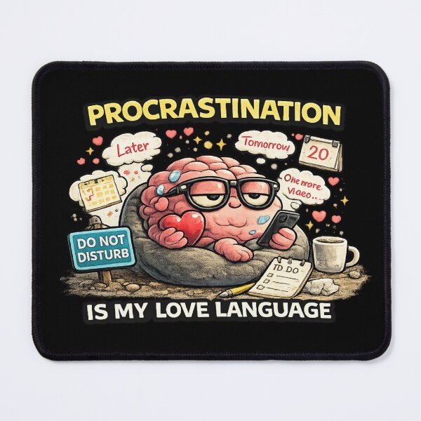 Item preview, Procrastination Is My Love Language Funny ADHD Meme designed and sold by FeralMindStudio.