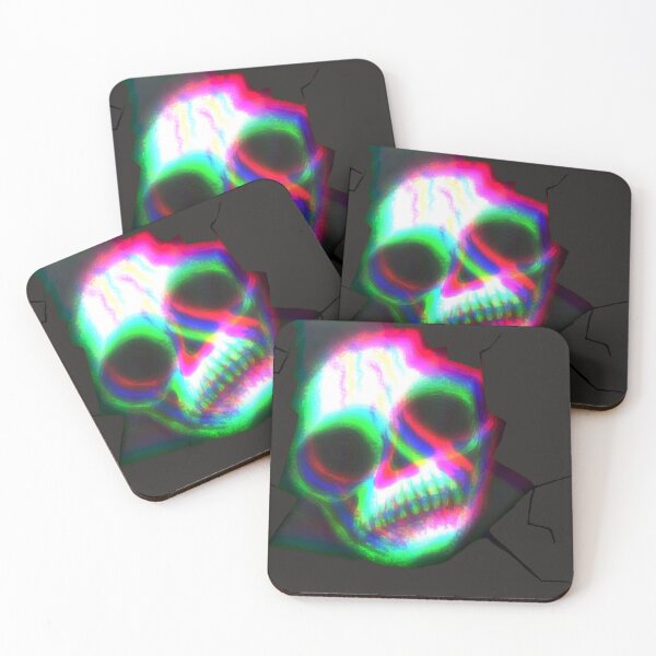 Item preview, Glitch Skull – Neon Psychedelic Digital Art designed and sold by Artondra Hall.