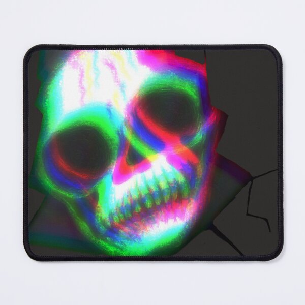 Item preview, Glitch Skull – Neon Psychedelic Digital Art designed and sold by Artondra Hall.