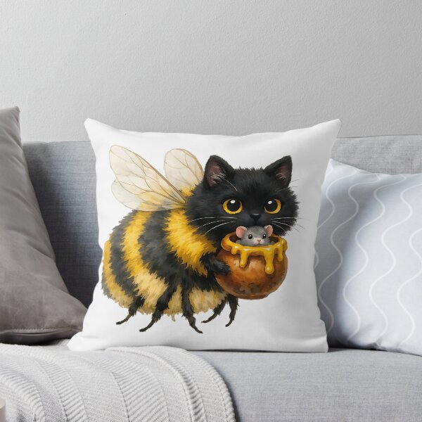 Item preview, cat + bumblebee mashup designed and sold by shauniedsouzas.