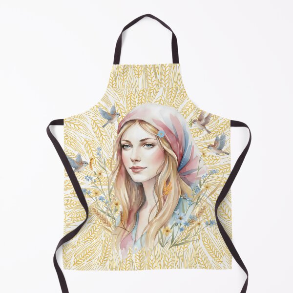 Item preview, Serene Harvest: A Watercolor Portrait of Grace and Nature designed and sold by VibranPalette.