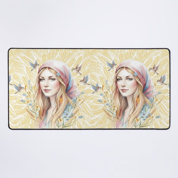 Item preview, Serene Harvest: A Watercolor Portrait of Grace and Nature designed and sold by VibranPalette.