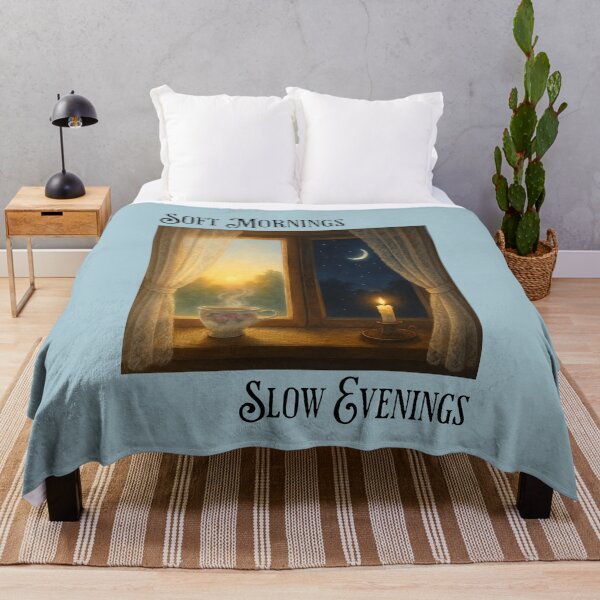 Item preview, Soft Mornings Slow Evenings Cottagecore Aesthetic designed and sold by Sachie's Studio.