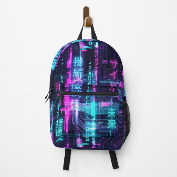 Item preview, Neon Kanji Rain - Cyberpunk Data Pattern designed and sold by Neon Nature Studio.
