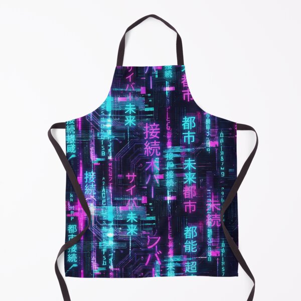 Item preview, Neon Kanji Rain - Cyberpunk Data Pattern designed and sold by Neon Nature Studio.