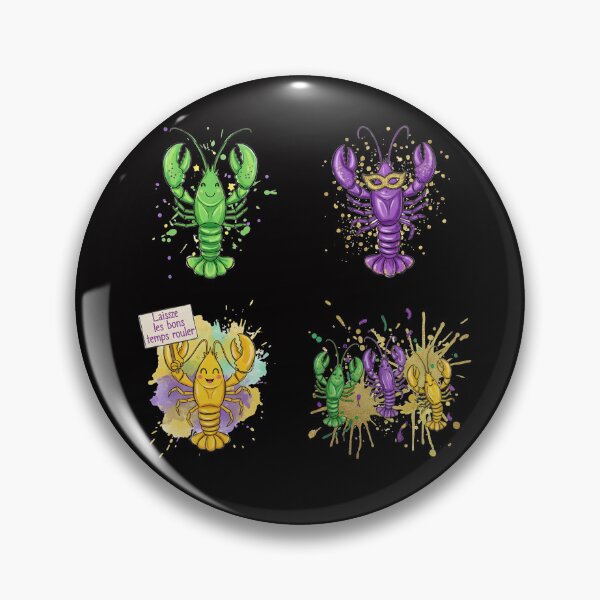 Item preview, Louisiana Crawfish, Preppy Mardi Gras Coquette Bow, Retro Mardi Gras Party, King Cake  designed and sold by DesignDenDo ⭐⭐⭐⭐⭐.