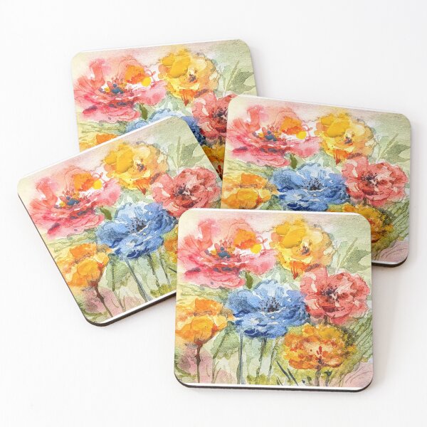 Item preview, Colorful Watercolor Flowers designed and sold by Kara Draws.