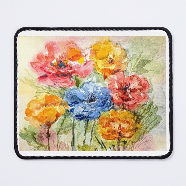 Item preview, Colorful Watercolor Flowers designed and sold by Kara Draws.