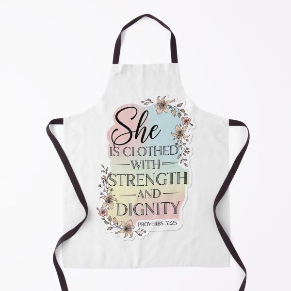 Item preview, Clothed with Strength and Dignity Christian Sticker – Proverbs 31 Feminine Design designed and sold by Illustrated Faith.