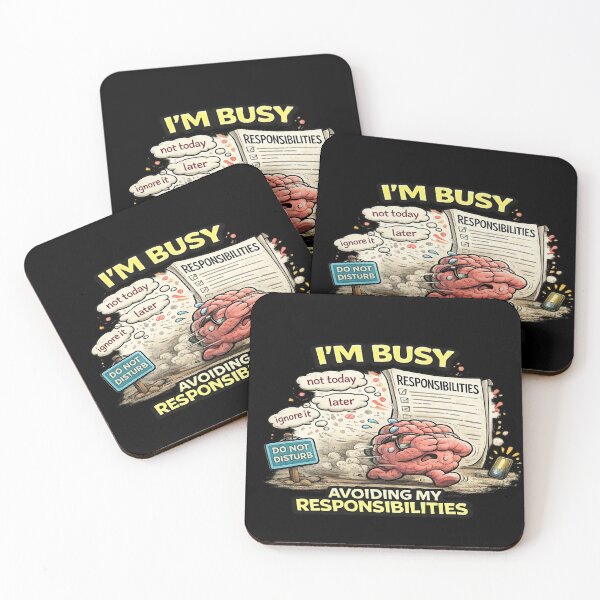 Item preview, I’m Busy Avoiding My Responsibilities Funny ADHD Meme designed and sold by FeralMindStudio.