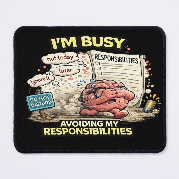 Item preview, I’m Busy Avoiding My Responsibilities Funny ADHD Meme designed and sold by FeralMindStudio.