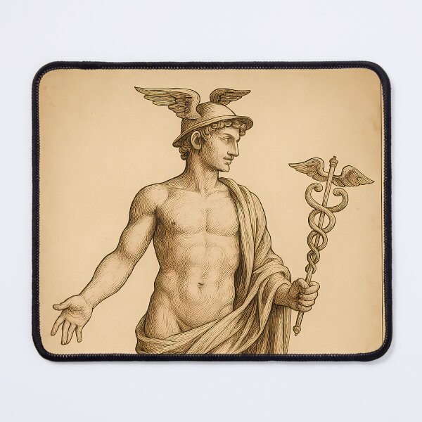 Item preview, Mercury Roman God Vintage Illustration designed and sold by NarjaShop.