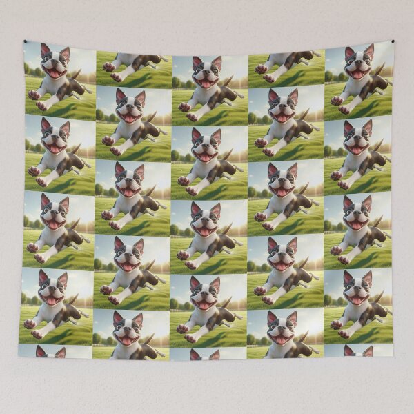 Item preview, Joyful Boston Terrier – Leaping Through Sunshine designed and sold by Dogandesighn.