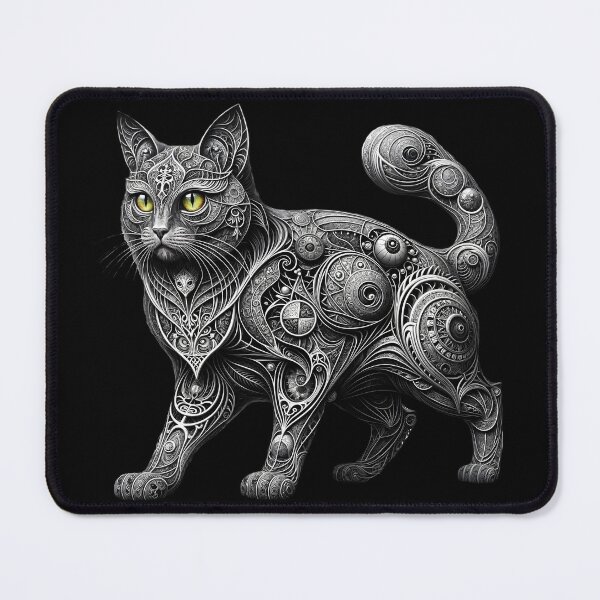 Item preview, Cyber-Baroque Art: A Stylish Mechanical Cat designed and sold by KunstGeist.