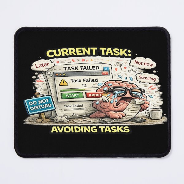 Item preview, Current Task Avoiding Tasks Funny ADHD Procrastination Meme designed and sold by FeralMindStudio.