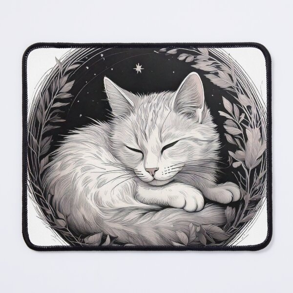 Item preview, Cat at Rest Under the Starlight designed and sold by Black Ink Visions.
