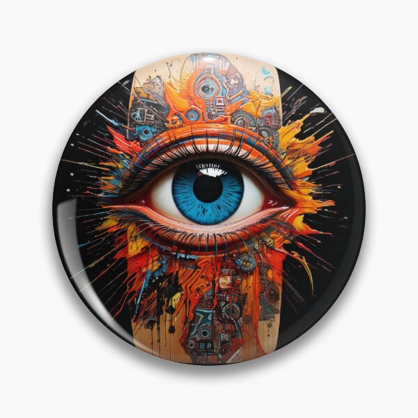 Item preview, Surreal Mystic Eye in Steampunk and Psychedelic Style designed and sold by Black Ink Visions.