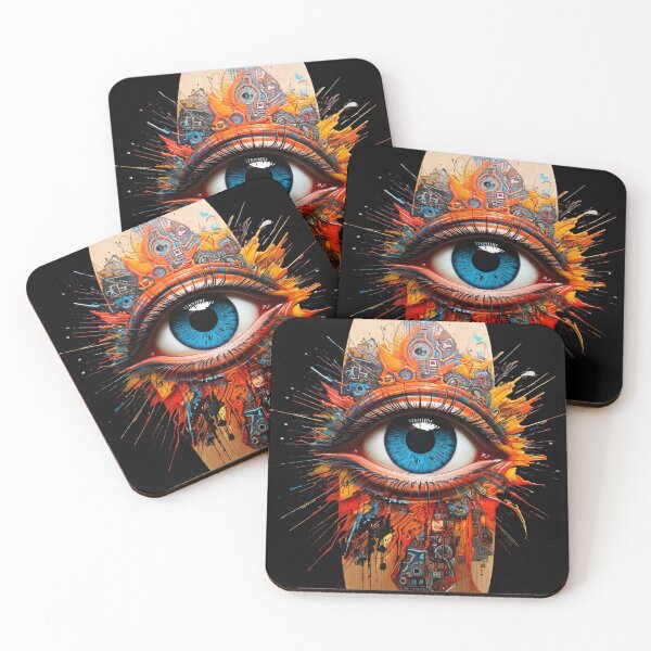 Item preview, Surreal Mystic Eye in Steampunk and Psychedelic Style designed and sold by Black Ink Visions.
