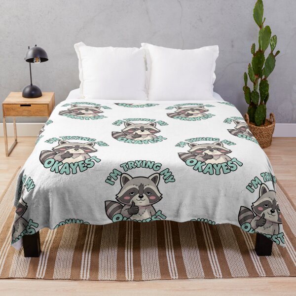 Item preview, I’m Trying My Okayest - Cute Raccoon designed and sold by artaipix.