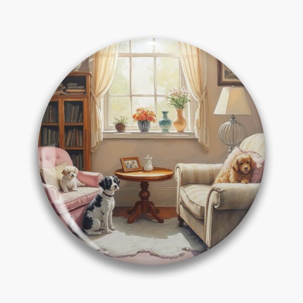 Item preview, Peaceful Afternoon with Dogs Cottagecore designed and sold by Sachie's Studio.