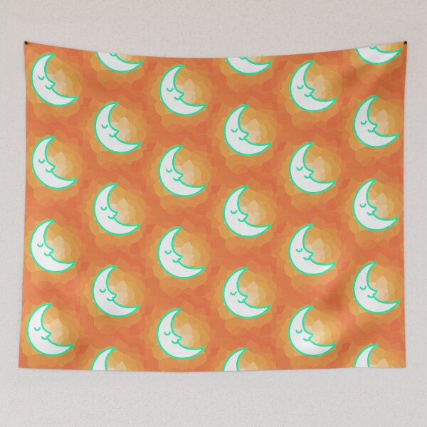 Item preview, Crescent Moon on Dark Orange Background – Aesthetic and Minimalist Design designed and sold by AstronautMerch.