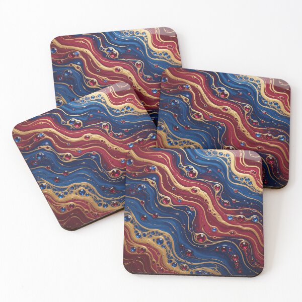 Item preview, Liquid Swirls Based on Haitian Flag  colors designed and sold by BrickByDream.