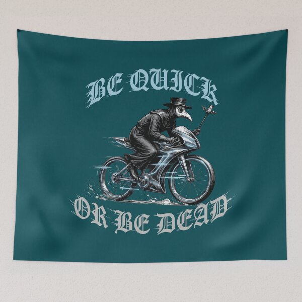 Item preview, Grim Reaper Futuristic Bike - Be Quick or Be Dead Retro Art designed and sold by Virtualstars.