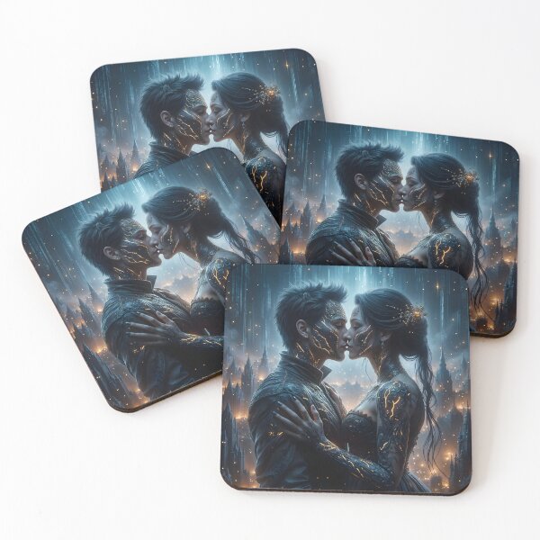 Item preview, A kiss in the light of shooting stars designed and sold by KunstGeist.