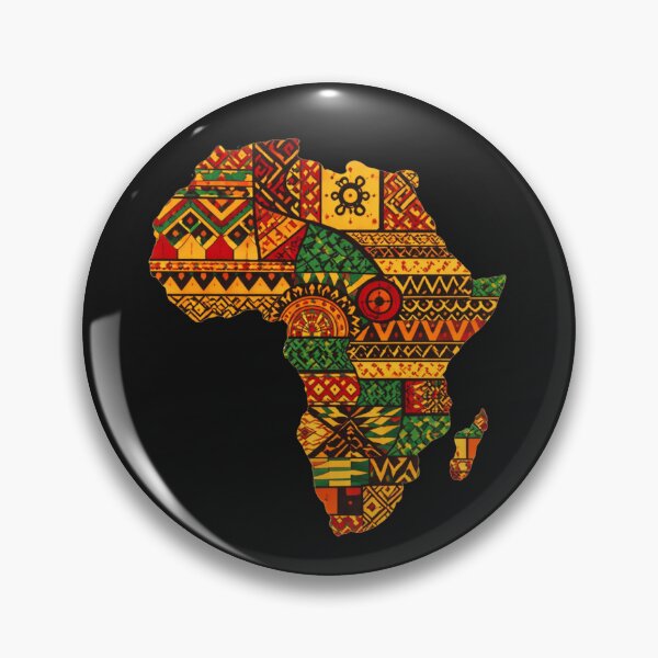 Item preview, Africa Map with Traditional Textile Patterns designed and sold by Myra365Art.