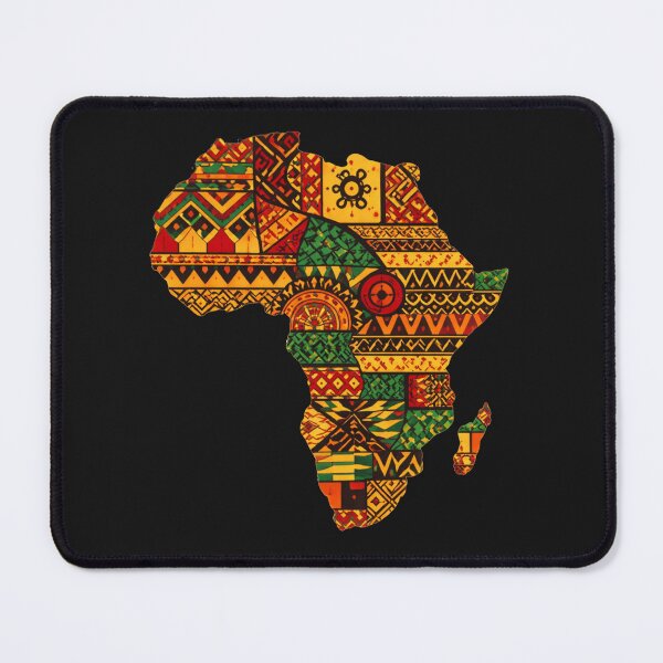 Item preview, Africa Map with Traditional Textile Patterns designed and sold by Myra365Art.