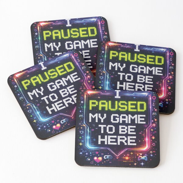 Item preview, I Paused My Game To Be Here – Funny Gamer Pixel Art Quote designed and sold by Gold Turtle  Lina.