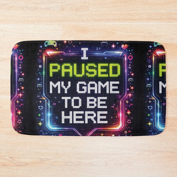 Item preview, I Paused My Game To Be Here – Funny Gamer Pixel Art Quote designed and sold by Gold Turtle Lina.