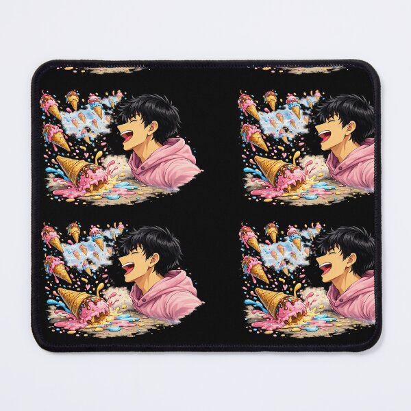Item preview, Colorful Ice Cream Explosion - Anime Character Screaming with Flying Cones designed and sold by ARTGENERATESART.