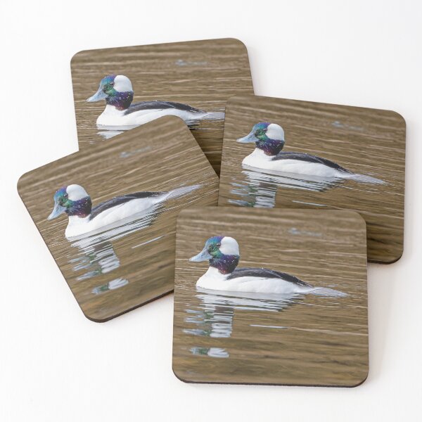 Item preview, Male Bufflehead Duck with wet head feathers designed and sold by lisavonbiela.