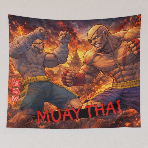 Aperçu de l'œuvre Combattant de rue Sagat Muay Thai créée et vendue par Fei Long Design Hub.