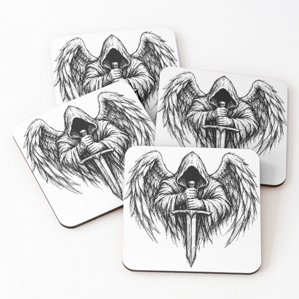 Item preview, Dark Hooded Angel Sketch designed and sold by AcrossAges.