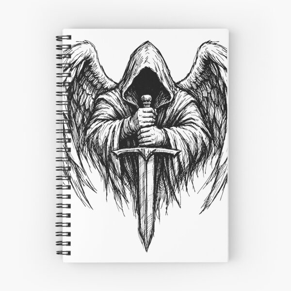 Item preview, Dark Hooded Angel Sketch designed and sold by AcrossAges.