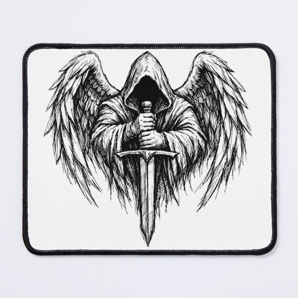 Item preview, Dark Hooded Angel Sketch designed and sold by AcrossAges.