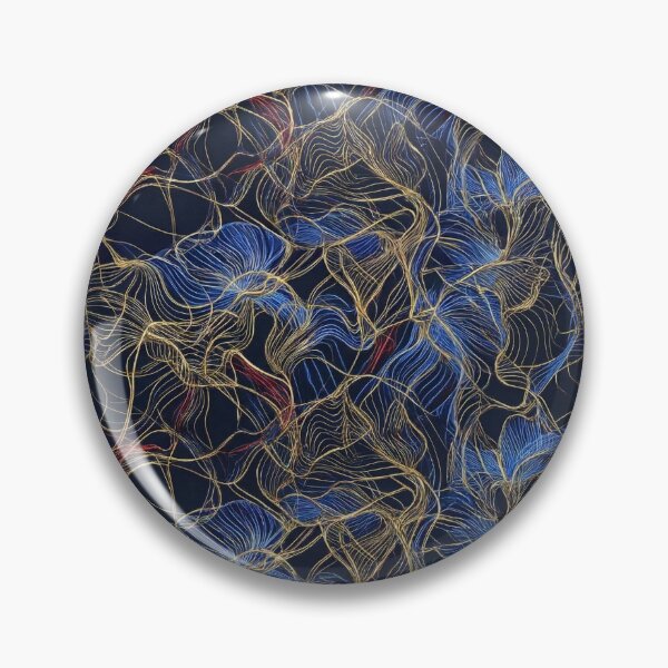 Item preview, Gilded Wisps: Midnight Navy & Gold Bio-Digital Baroque designed and sold by prunusito.
