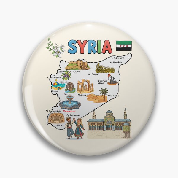 Item preview, Syria Map Art - Cultural Landmarks & Heritage Illustrated Guide designed and sold by mashmosh.