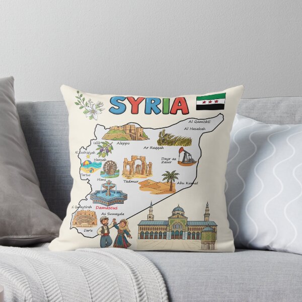 Item preview, Syria Map Art - Cultural Landmarks & Heritage Illustrated Guide designed and sold by mashmosh.