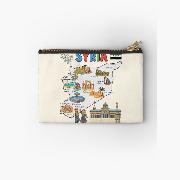 Item preview, Syria Map Art - Cultural Landmarks & Heritage Illustrated Guide designed and sold by mashmosh.
