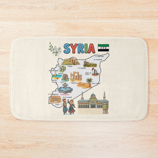 Item preview, Syria Map Art - Cultural Landmarks & Heritage Illustrated Guide designed and sold by mashmosh.