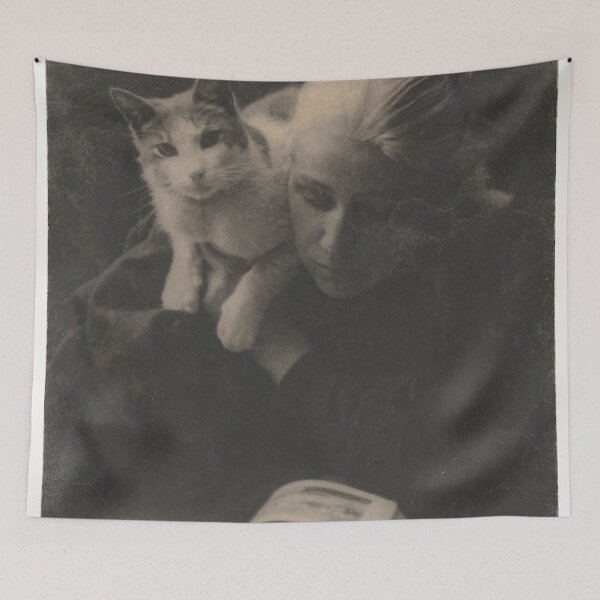 Item preview, Portrait of a Woman Reading with her Cat designed and sold by AnimaliaStar.