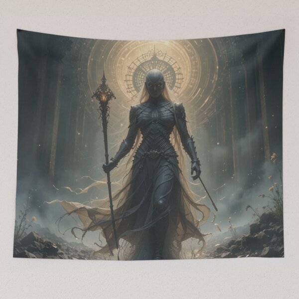 Item preview, Dark Celestial Sorceress – Sacred Geometry Fantasy Goddess Art designed and sold by infiniterealmsX.