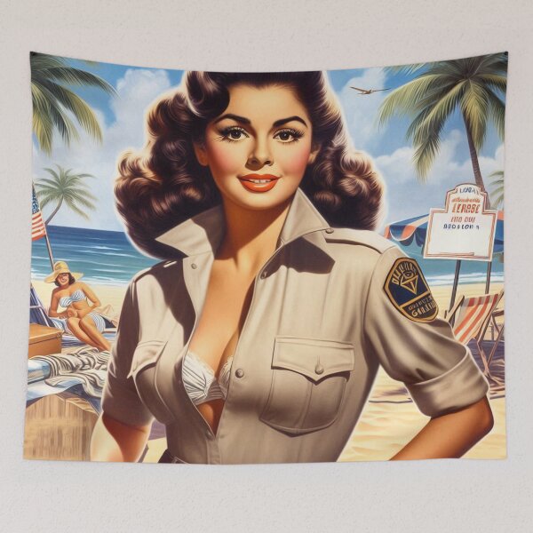 Item preview, Cute Retro Police Girl designed and sold by PulpVintage.