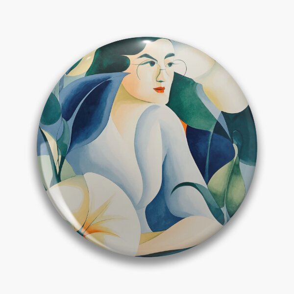 Item preview, Woman with Glasses in Flower Garden After Matisse  designed and sold by Vicky Brago-Mitchell®.